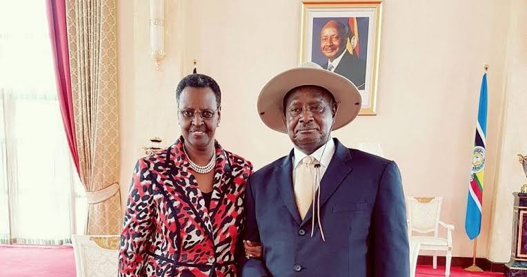 Yoweri Museveni and his wife